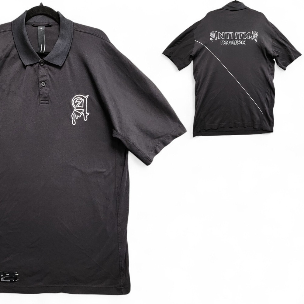 The Anti Order Cold War Polo Shirt Men XL (Fits as Large) Andy Wilson Black READ